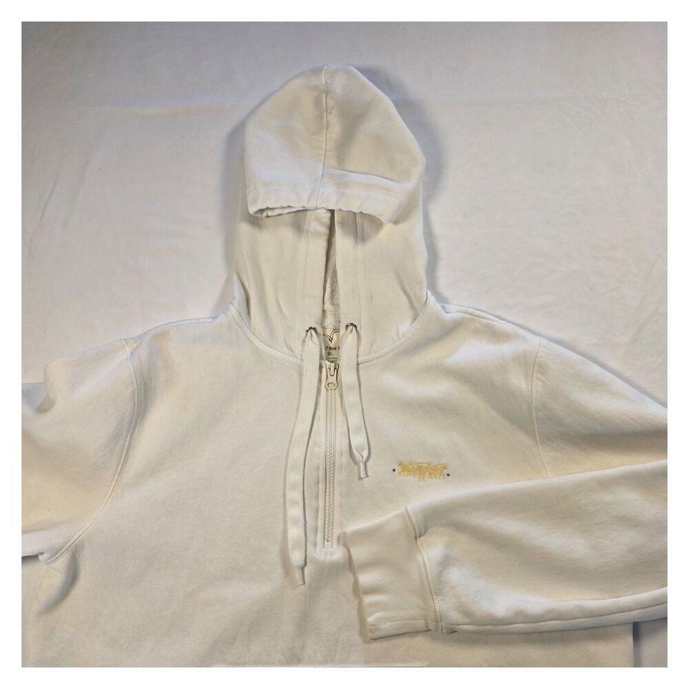 Vintage Levi's Red Tab Men's Cream Pullover Hoodie XL Gold Two Horse Logo